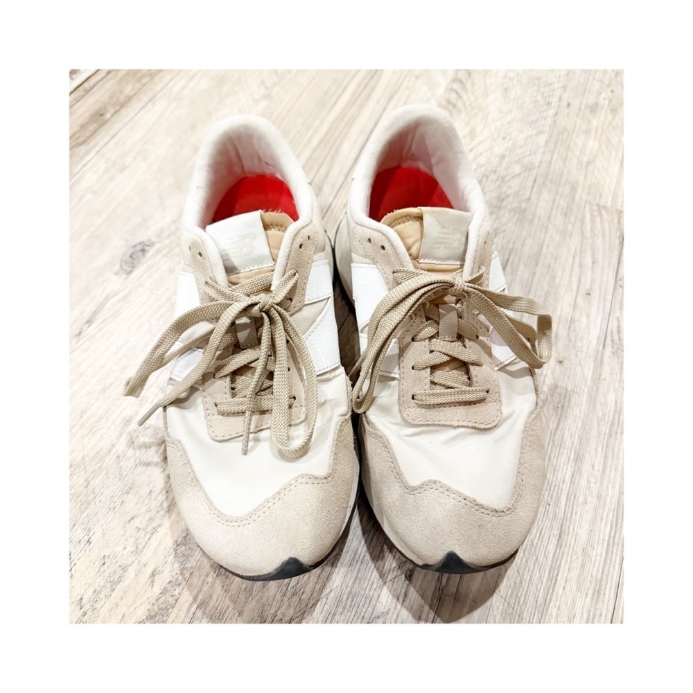 New Balance Cream and White Casual Sneakers